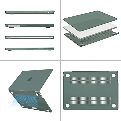 MOSISO Compatible with MacBook Air 13 inch Case 2025 2024 2023 2022 M4 A3240 M3 A3113 M2 A2681, Plastic Hard Shell&Keyboard Cover&Screen Film&Type C for MacBook Air 13.6 inch Case, Emerald Green - Image 5