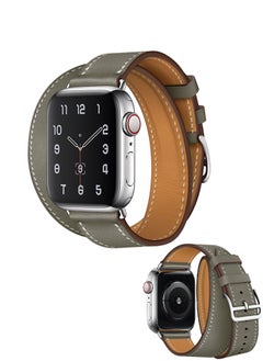 Single Color Double Circle Long Replacement Watch Strap Suitable For Apple Watch Series 38/40/41mm Gray