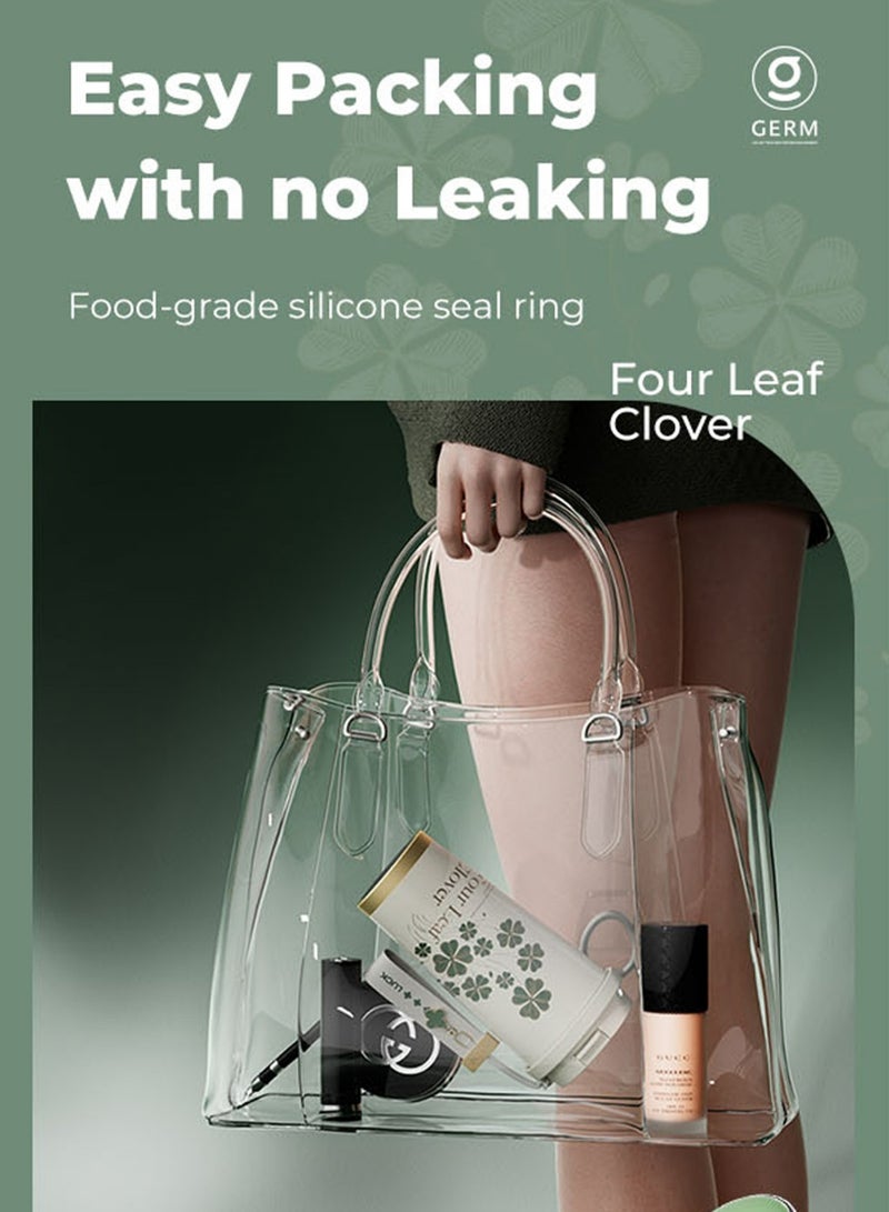 GERM Happy Green Coffee Tumbler 500ml | GERM Clover Shining Series Stainless Steel Vacuum Flask with Straw Lid | BPA-Free Leak-Proof Insulated Travel Cup | Hot & Cold Reusable Mug for Office, School & Daily Use - Image 5