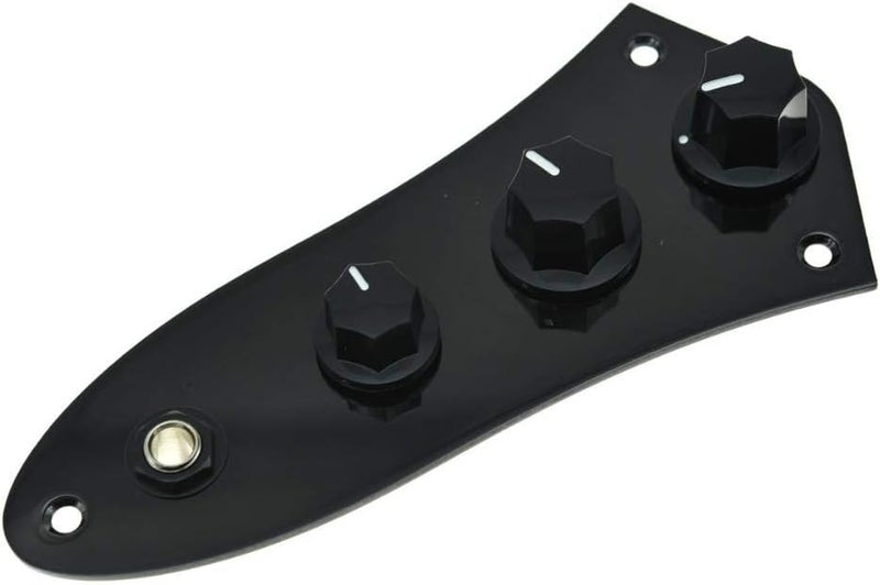 KAISH Fully Loaded Control Plate Pre-Wired Control Plate with Wiring Harness for Jazz J Bass Black - Image 2