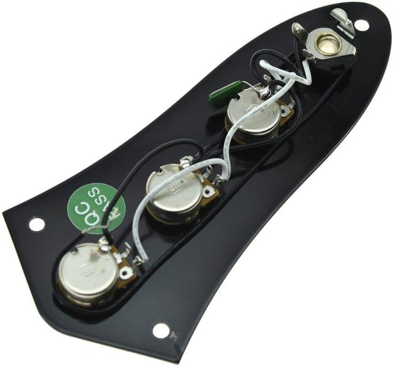 KAISH Fully Loaded Control Plate Pre-Wired Control Plate with Wiring Harness for Jazz J Bass Black - Image 4