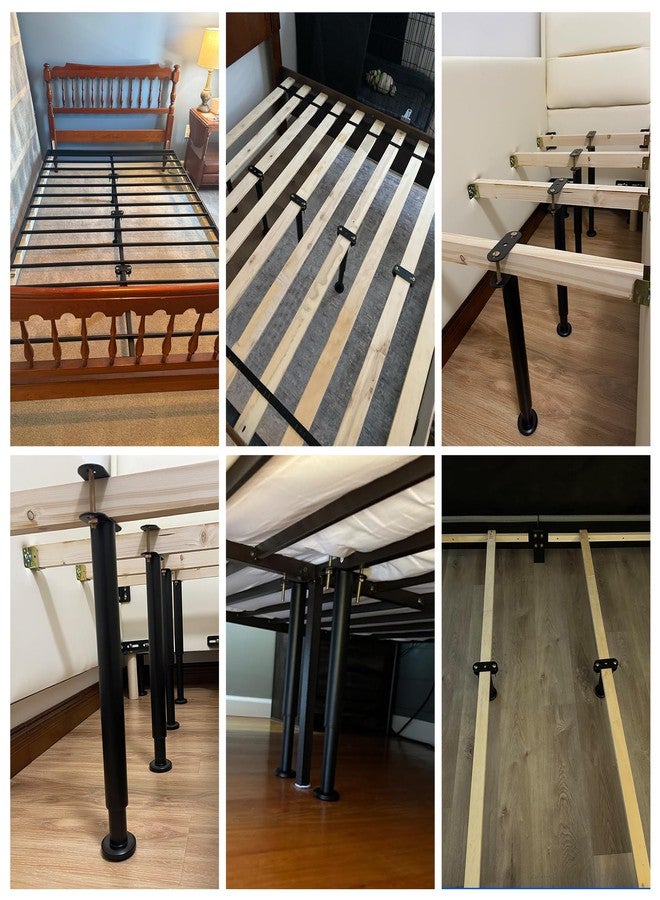 Laowu Metal Bed Frame Support Legs, 9.8-16.5 Inch Adjustable Height Bed Support Legs, Bed Legs Replacement Parts for for King Queen, Under Bed Support Slat Reinforcement Kits Bed Frame Center Support 2 Pack - Image 3