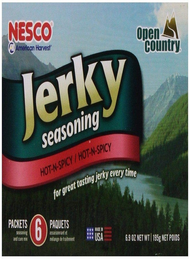 Nesco Jerky Seasoning Hot-N-Spicy Flavor 6 Pack BJH-6 Seasoning And Cure Mix - Image 1