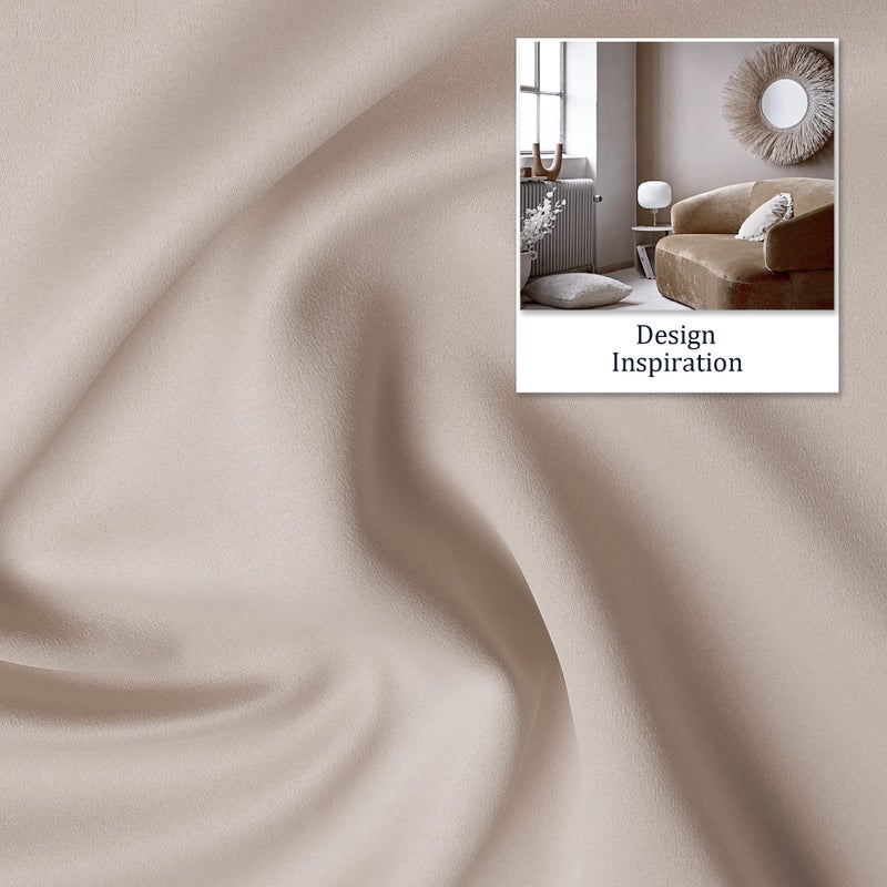 DUALIFE 54 Inch Taupe Blackout Curtains for Bedroom Short Windows Solid Blackout Curtain Panels Thermal Insulated Grommet Top Room Darkening Curtains for Bedroom 38 x 54 Inch Length Light Brown - Image 4