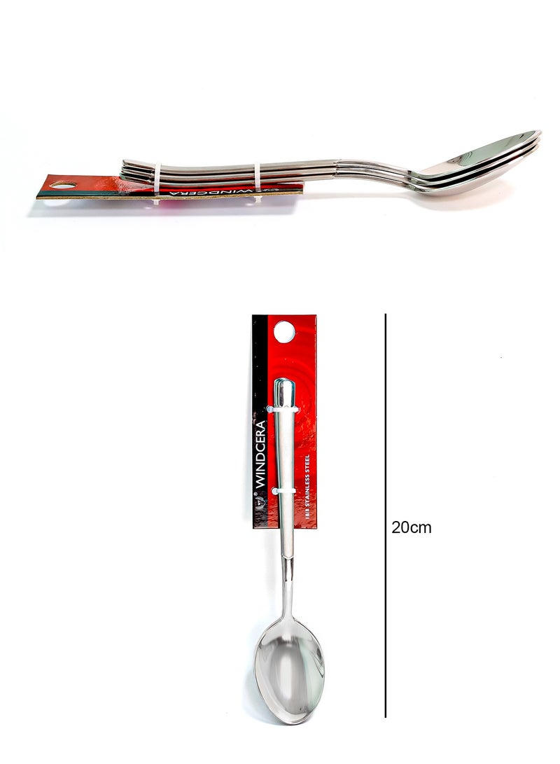 WINDCERA مجموعة ملاعق حلوى للأميرات 3 قطع من الفولاذ المقاوم للصدأ للاستخدام المتعدد - Image 2