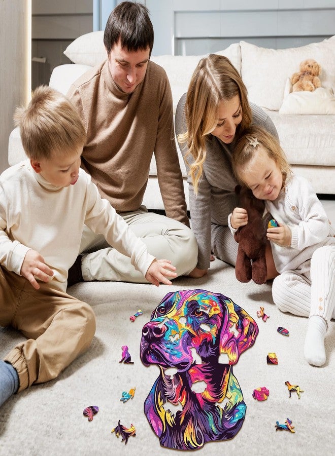 Purdicra Wooden Puzzles for Adults - Painted Labrador Wooden Jigsaw Puzzle, Unique Animal Shaped Wood Puzzles Adult, Christmas Birthday Gifts for Friends/Family, Home Decor 13.3 * 11.4in 212pcs - Image 5
