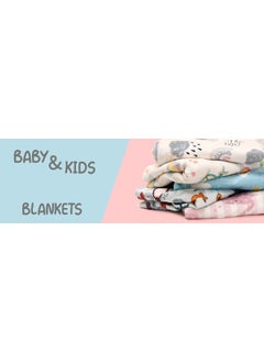 منترا بطانية أطفال مايكروفيبر ( Super Soft Printed ) Balloons & Rainbows Design  - Image 4