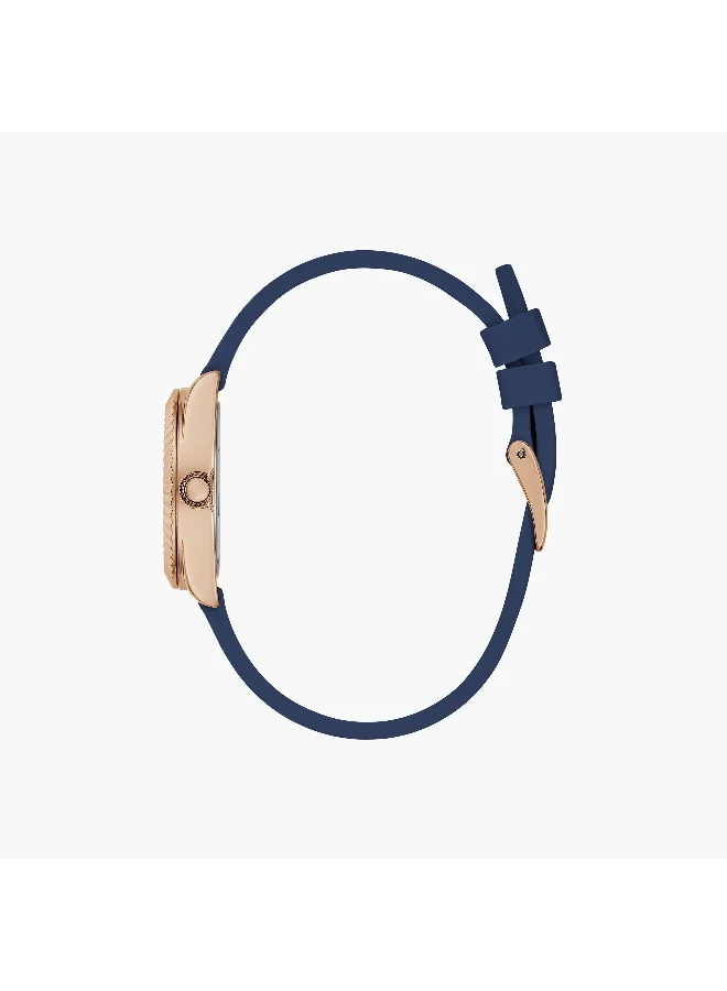 جس Blue Analog Watch with Interchangeable Strap for Women
