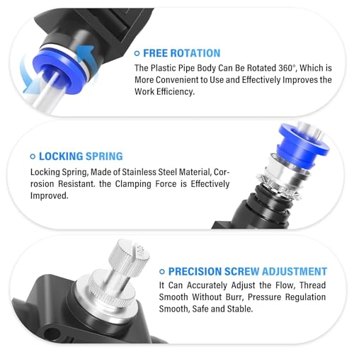 TAILONZ PNEUMATIC Air Flow Control Valve with Push-to-Connect Fitting, in-Line Speed Controller Union Straight - 8MM Tube OD x 8MM Tube OD SCF-8 （Pack of 5） - Image 4