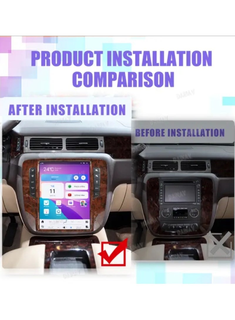 Vierex Android Car Stereo Tesla For GMC Yukon Chevrolet Suburbane Tahoe 2007-2013 Headunit Multimedia 4G SIM 12.1 Inch QLED Touch Screen Fast Interface Support Apple Carplay Android Auto Wireless - Image 3