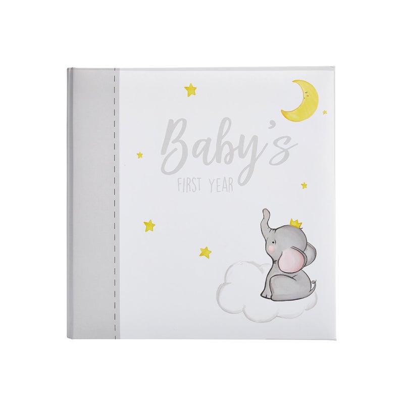 Kate & Milo Babyâ€™s First Year Baby Memory Journal, Gender-Neutral Keepsake, Baby Milestone Memory Book and Photo Album, Perfect for Baby Showers, For New and Expecting Parents, Sky and Elephant - Image 1