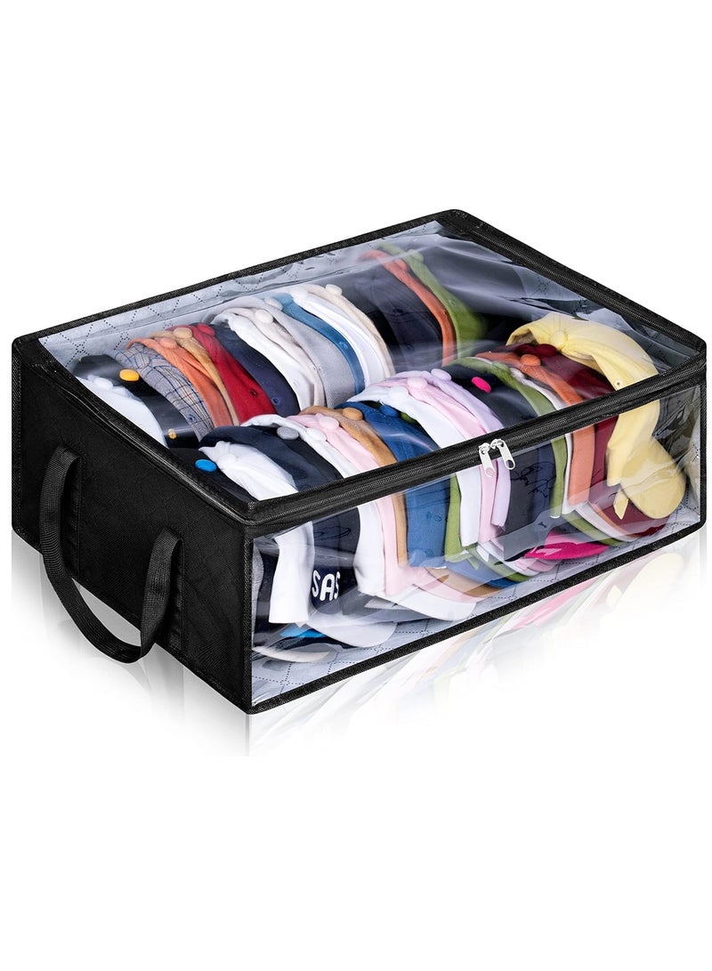 Relex Wide Hat Storage for Baseball Caps, Large Capacity Hat Organizer for Closet Cap Holder Holds up to 40 Hats, Black  - Image 1