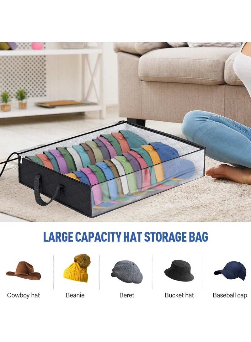 Relex Wide Hat Storage for Baseball Caps, Large Capacity Hat Organizer for Closet Cap Holder Holds up to 40 Hats, Black  - Image 2