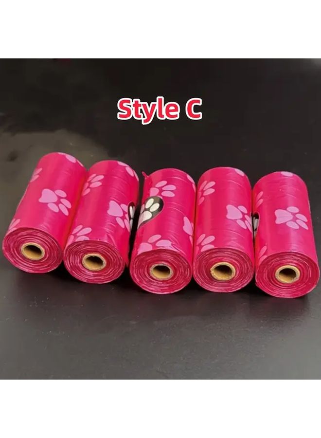أكياس سميكة ومعطرة لنفايات الكلاب، مزودة بمقابض ومقاومة للتسرب، 5 قطع، النمط أ - Image 5