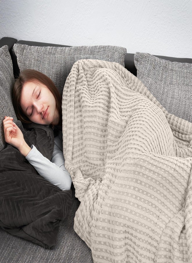 Utopia Bedding Khaki 100% Cotton Waffle Blanket 300 GSM [Throw - 60x50 Inch] Soft Lightweight Breathable Bed Blanket for All Season - Image 5