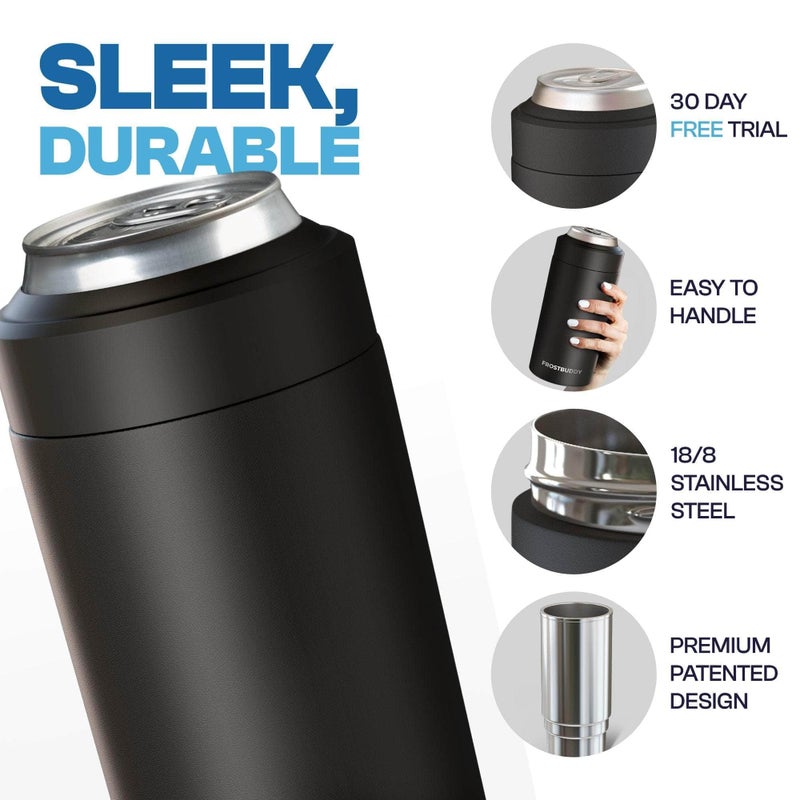 Frost Buddy Universal Buddy Can Cooler - Fits All - For Regular 12 & 16 oz or Slim-Size Bottles - Insulated Double-Walled Stainless Steel (Ice Cream) - Image 4