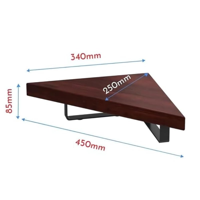 Flux flux Wooden Monitor Stand Monitor Stand Riser Laptop Stand Pc Stand Wooden Made for Corners Material Particle Board Metal 23 Inch Shelf size 45 x 25 x 85 cm Triangular Rustic Red  - Image 4