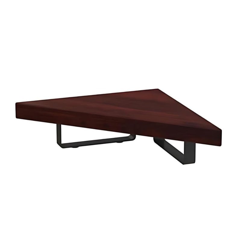 Flux flux Wooden Monitor Stand Monitor Stand Riser Laptop Stand Pc Stand Wooden Made for Corners Material Particle Board Metal 23 Inch Shelf size 45 x 25 x 85 cm Triangular Rustic Red  - Image 2
