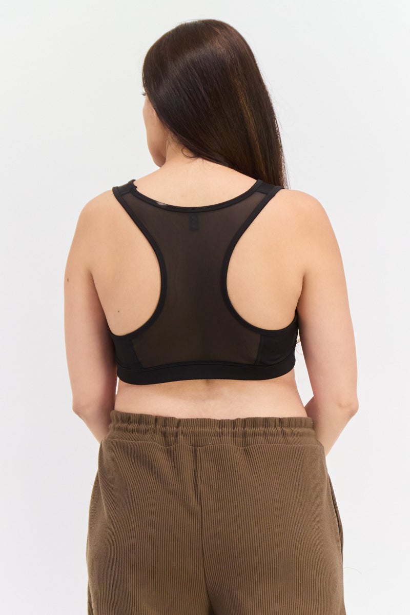 PUMA Women Brand Logo Padded Sports Bra, Black - Image 3