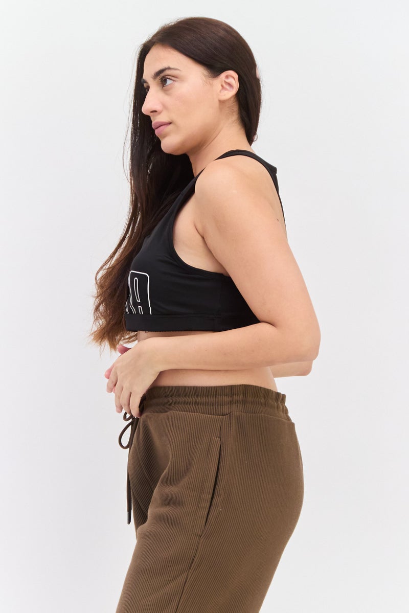 PUMA Women Brand Logo Padded Sports Bra, Black - Image 2