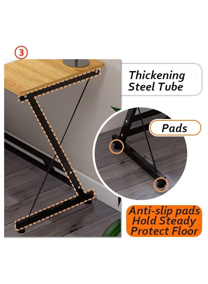 BLOOMING TIME Modern L-Shaped Computer Desk – Sturdy, Stylish, Office Desk with Keyboard Tray - Image 3