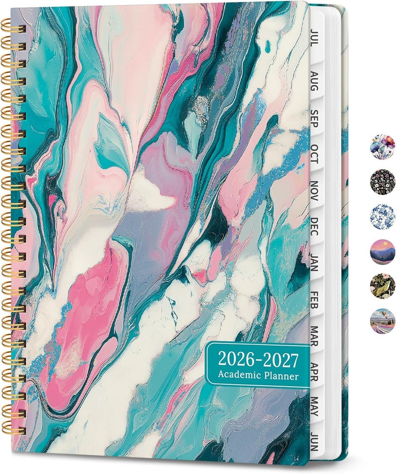 ZOTIA Academic Planner 2026–2027, Monthly and Weekly Calendar Planner for Women, July 2026 – June 2027, Pretty Hardcover Planner with Tabs and Pocket for School Office Home Supplies, 6.3" x 8.5" - Violet - Image 1