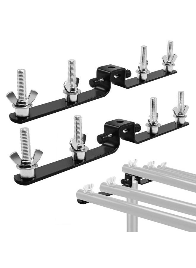 JS JULIUS STUDIO Julius Studio [2 Pack] 5-Crossbar Mount Backdrop Support, Dual & Triple Crossbar Connector Hardware for Multi Layer Backdrop Screens, Decorations, Photoshoot, Party, Birthday, Curtains, JSAG754  - Image 1
