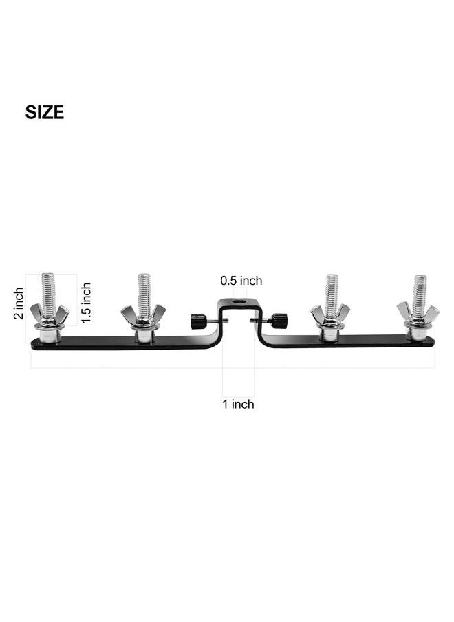 Julius Studio [2 Pack] 5-Crossbar Mount Backdrop Support, Dual & Triple Crossbar Connector Hardware for Multi Layer Backdrop Screens, Decorations, Photoshoot, Party, Birthday, Curtains, JSAG754