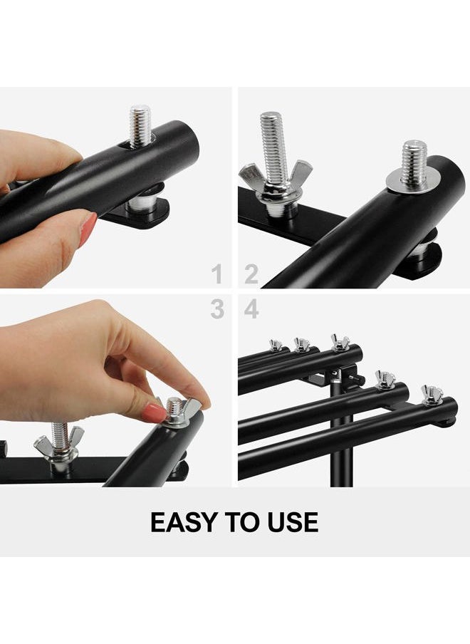 JS JULIUS STUDIO Julius Studio [2 Pack] 5-Crossbar Mount Backdrop Support, Dual & Triple Crossbar Connector Hardware for Multi Layer Backdrop Screens, Decorations, Photoshoot, Party, Birthday, Curtains, JSAG754  - Image 4