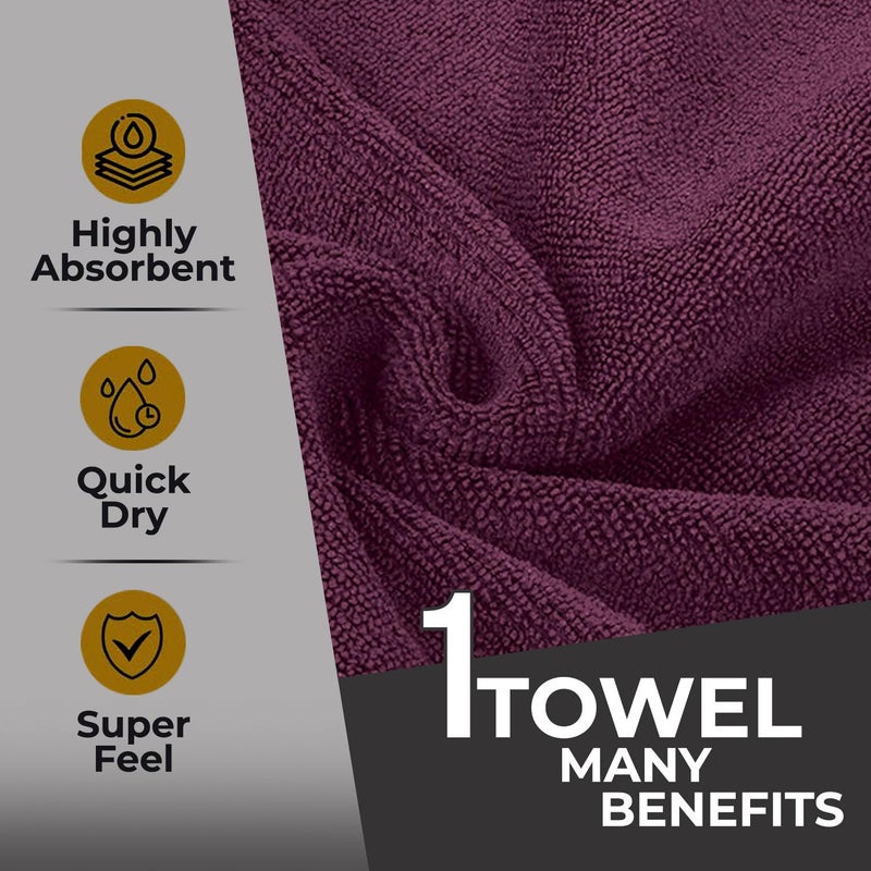 MAXOSHINE Hand Towel Set of 4-Super Soft Quick Dry Microfiber Face Towel for Women Men- Napkins for Wash Basin Gym Sports Travel-40 x 60 cm - Image 2