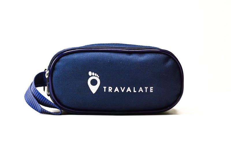 TRAVALATE Polyester Toiletry Bags Bags Makeup Shaving Kit Pouch Aider Rust Polyester Travel Kit Bag With Belt For Men And Women -Blue, 5 cm - Image 1