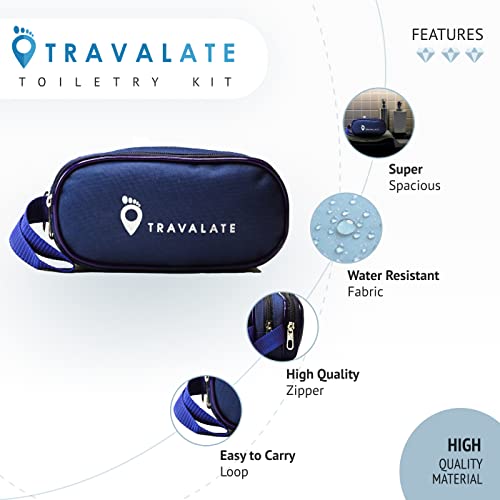 TRAVALATE Polyester Toiletry Bags Bags Makeup Shaving Kit Pouch Aider Rust Polyester Travel Kit Bag With Belt For Men And Women -Blue, 5 cm - Image 3