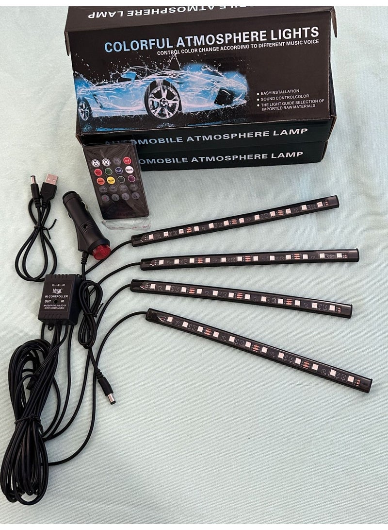 Car LED Interior Ambient Light, RGB Footwell Strip Light, USB Powered, Multi-Mode Music Sync, Decorative Atmosphere Lamp for All Vehicles - Image 4