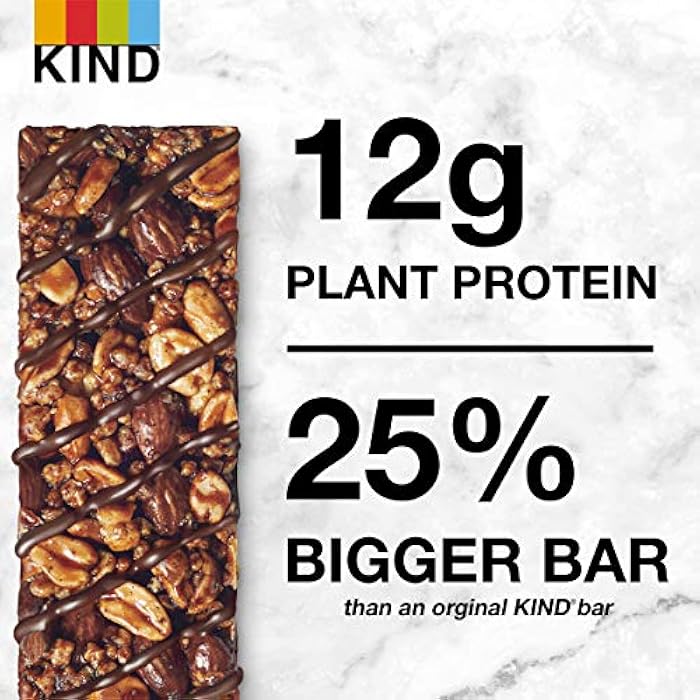 KIND Protein Snack Bar, Dark Chocolate Nut, Healthy Snacks, Gluten Free, 12g Plant Protein, 12 Count - Image 4