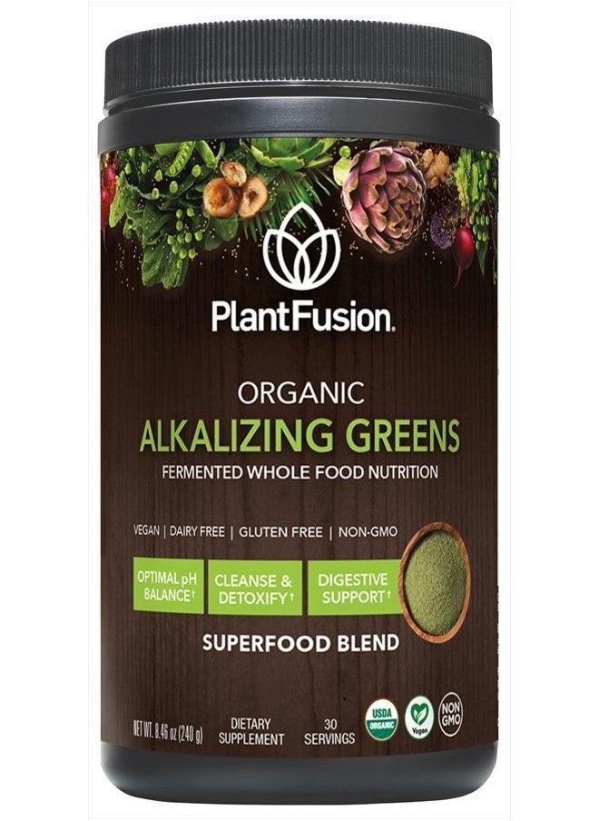 sotru - PlantFusion Alkalizing Super Greens Powder - Fermented Greens Superfood Powder Blend with Digestive Enzymes Probiotics & Prebiotic Fiber - Organic, Non-GMO, Vegan, Gluten-Free - 8.46 oz 30 Servings - Image 1