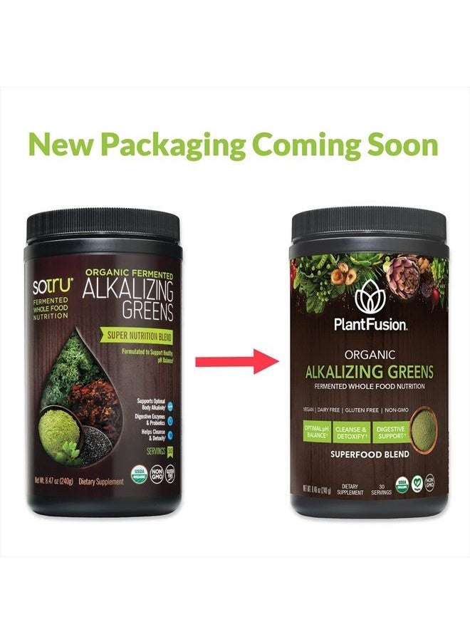 sotru - PlantFusion Alkalizing Super Greens Powder - Fermented Greens Superfood Powder Blend with Digestive Enzymes Probiotics & Prebiotic Fiber - Organic, Non-GMO, Vegan, Gluten-Free - 8.46 oz 30 Servings - Image 1
