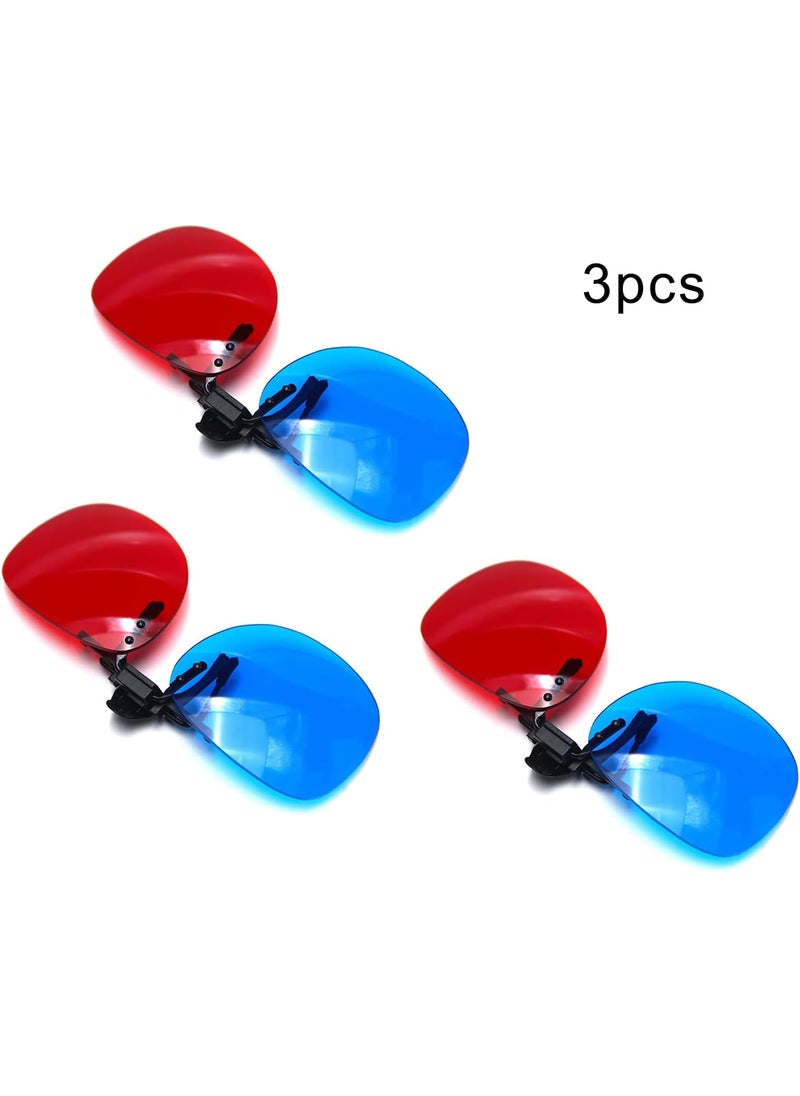 Othmro Othmro 3 Count 3D Glasses RedBlue Resin  Paper Lens Comfortable  Durable Foldable DIY Frame For 3D TV Cinema DVD Home Movies  - Image 4