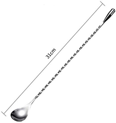 Incrizma Bar Spoon Cocktail Mixing Spoon,12'' Long Stainless Steel Cocktail Stirrers, Easy to Clean, Great for Professional and Home, Practical Gift for Drink Mixing Lovers (Silver, Pack of 2, 31 cm) - Image 3