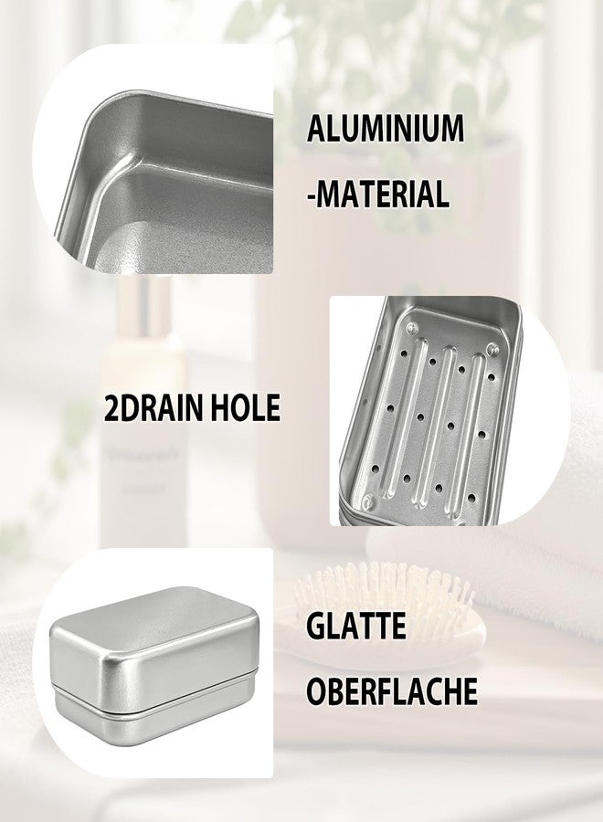 EQUNROY 2PCS Aluminum Travel Soap Case with Lid & 2 Cotton Soap Bags, Self Draining Metal Soap Holder, Moisture Resistant Portable Soap Container for Home and Travel Accessories - Image 3