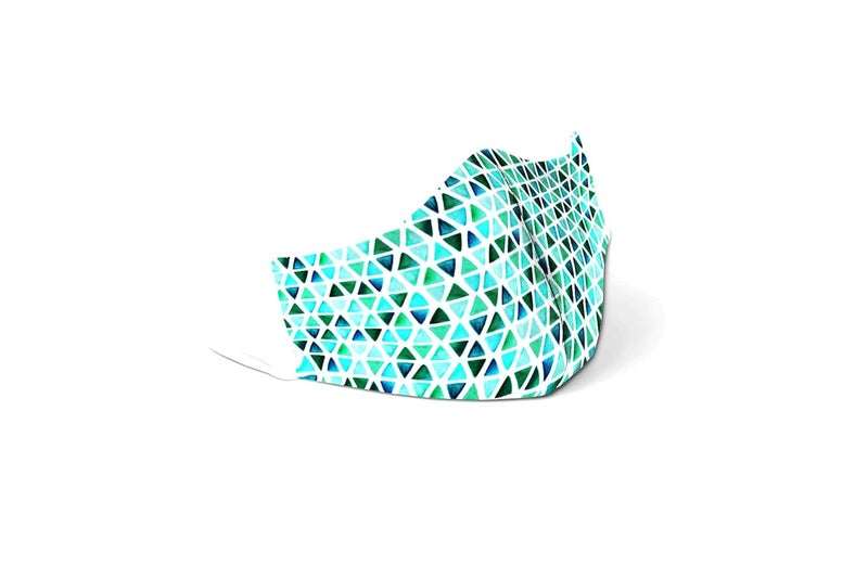 Story Sketchers Cool Blue Cotton Face Mask 2 Ply Soft Loop With Adjusters  - Image 1