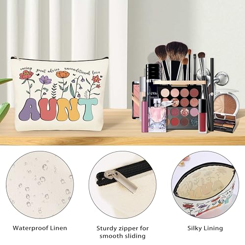 DOGMEM Aunt Gifts Best Auntie Gift ideas Brithday Gift from Niece Nephew Tote Bag Makeup Bag 16 Oz Can Glass Christmas Gifts for Aunt - Image 3