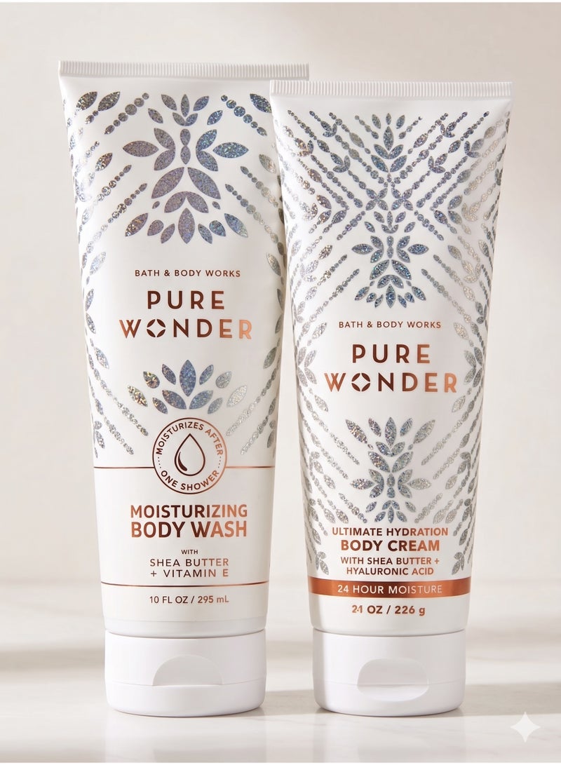 Bath & Body Works Pure Wonder Body Care Duo Set (Body Wash & Body Cream) - Image 1