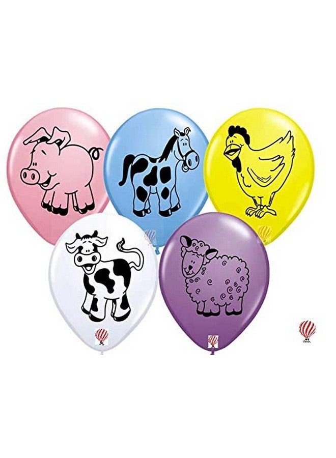 هونج كونج بالونز بالونات مطاطية مطبوعة عليها حيوانات المزرعة، 30 قطعة، بالونات بألوان متنوعة، بالونات بقرة مزرعة سوداء، ديكورات حفلات أعياد الميلاد، ديكورات منزلية، بالونات حيوانات المزرعة