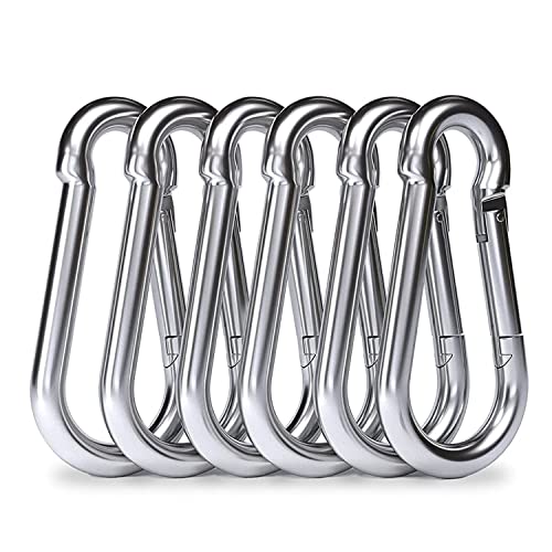 SIGNATRON Stainless Steel Spring Snap Hook Carabiner/Hook Swing Connector/Heavy Duty Multipurpose (6 Pieces) - Image 1