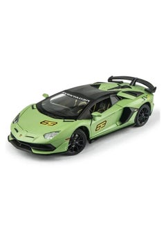 MSZ Lamborghini SVJ 1:24 With Pull Back Simulation Sound Light Doors Opened Collectible Kids Toys(Assorted Colors)  - Image 2