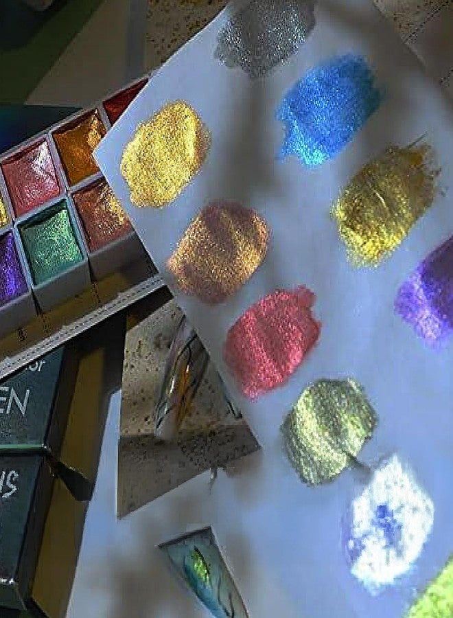 The Crafthives Shimmer Solid Watercolor Set | 6 Galaxy Colors | Metallic Pearl Finish Watercolor Cakes for Artists, Students & Crafters | Ideal for Painting, Journaling, Calligraphy & DIY Art Projects - Image 5