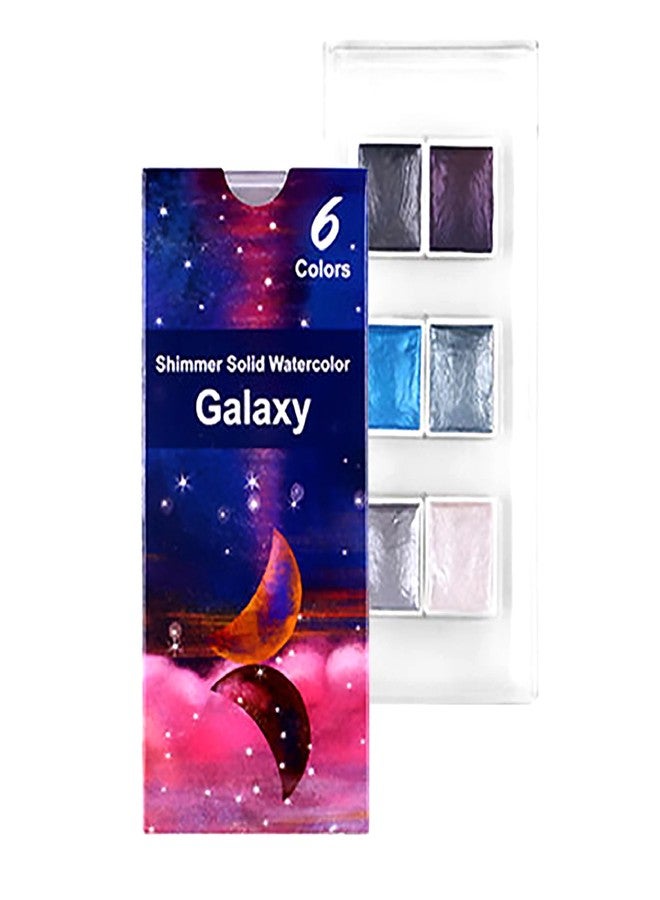 The Crafthives Shimmer Solid Watercolor Set | 6 Galaxy Colors | Metallic Pearl Finish Watercolor Cakes for Artists, Students & Crafters | Ideal for Painting, Journaling, Calligraphy & DIY Art Projects - Image 1