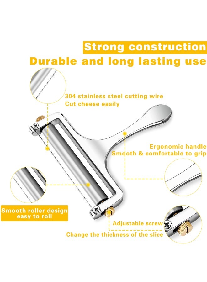 Stainless Steel Cheese Slicer,Adjustable Thickness Wire Cheese Cutter Perfectly for Kitchen Cooking - Image 4