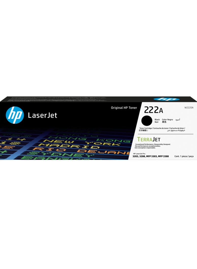HP 222A Black Original LaserJet Toner Cartridge For HP LaserJet Pro 3203, MFP 3303 Printer Series Black - Image 1