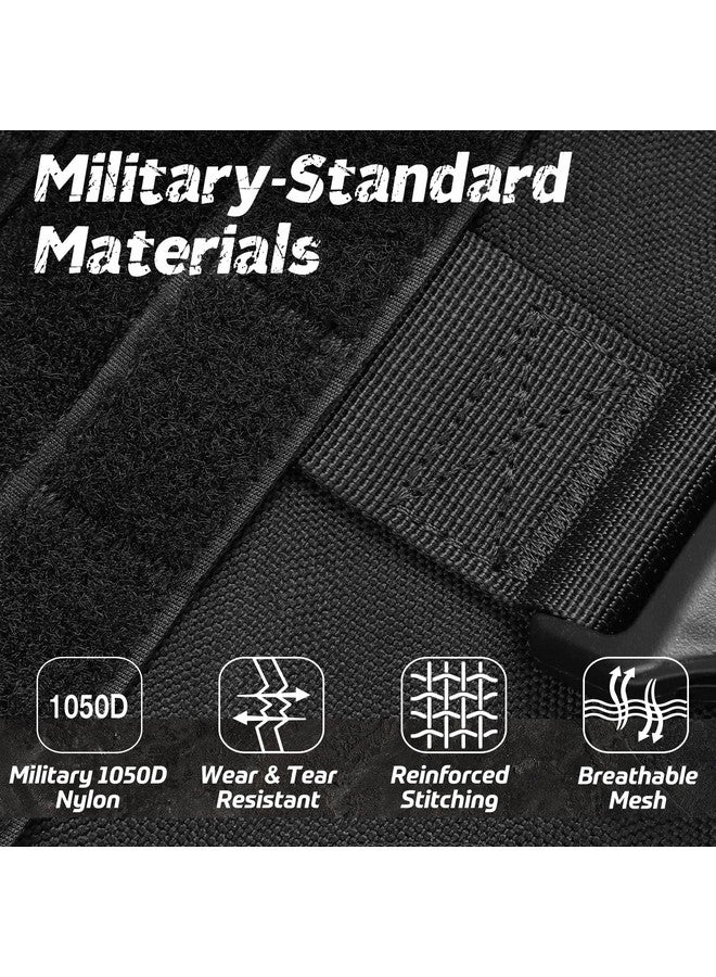 رابيتجو تسخير تكتيكي للكلاب من rabbitgoo للحيوانات الأليفة الكبيرة، تسخير متين مع مقبض، سترة خدمة بدون سحب للسلالات الكبيرة، سترة عسكرية قابلة للتعديل للتدريب على الصيد والمشي، أسود، مقاس كبير - Image 2